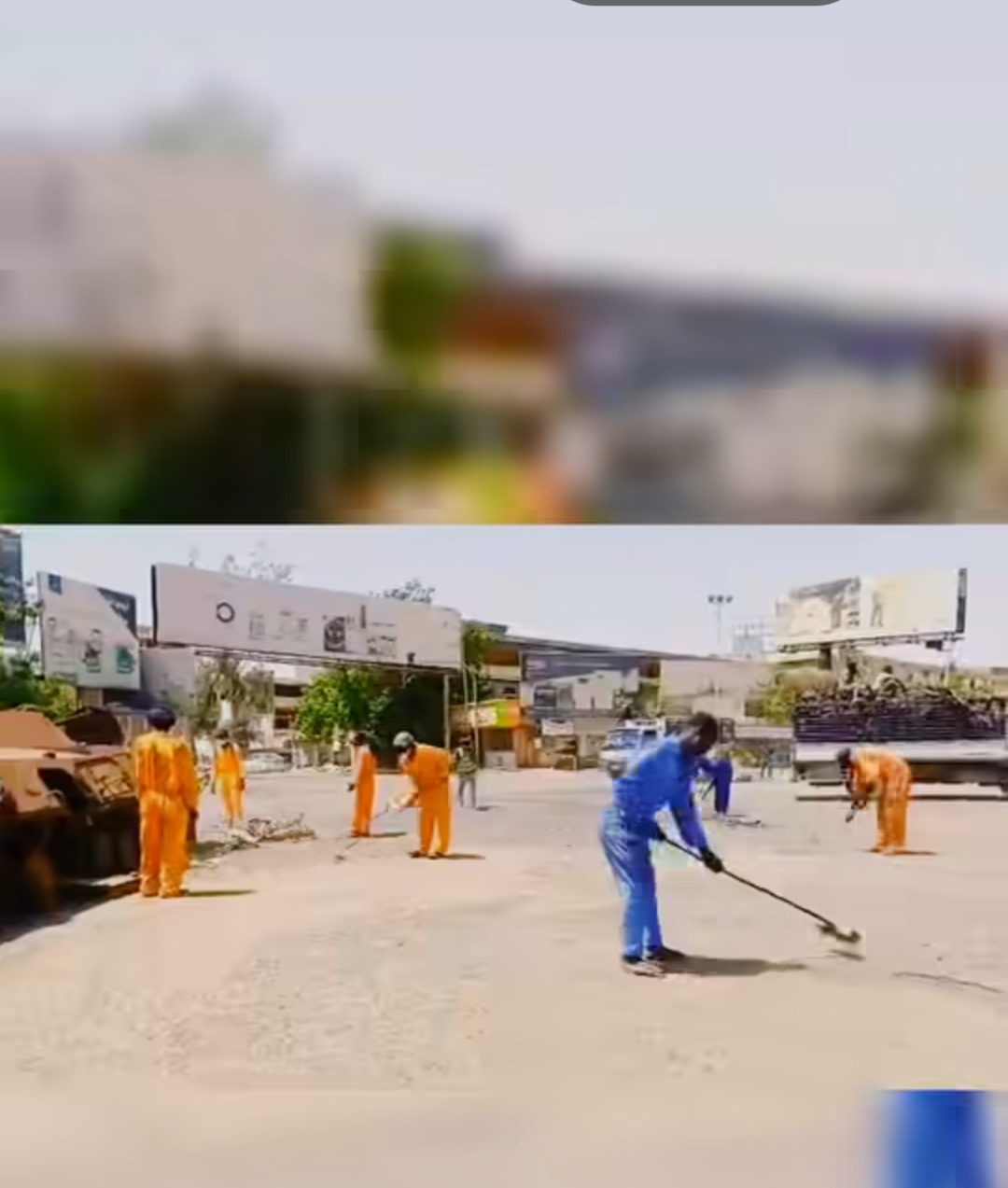 شاهد بالصور: نظافة موقف جاكسون بالخرطوم تمهيدًا لعودة المواصلات إليه